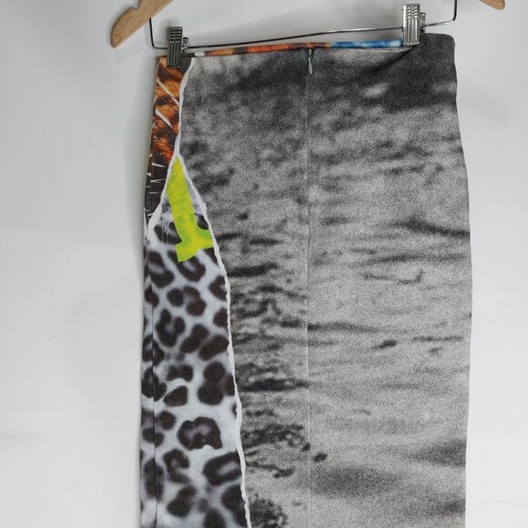 Mqueen Alexander Abstract Animal Print Mid Length Skirt Size Small - Picture 2 of 4
